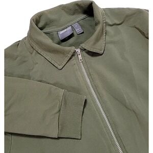 ASOS WOMEN FULL Zip Sweatshirt Size‎ MEDIUM POCKETS OLIVE GREEN COLLAR